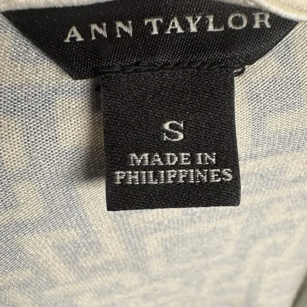 Ann Taylor royal blue and white geo print Grecian dress size small